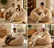 foam filled bean bag, round bean bag sofa, plush lounge bean bag, WL-BC008